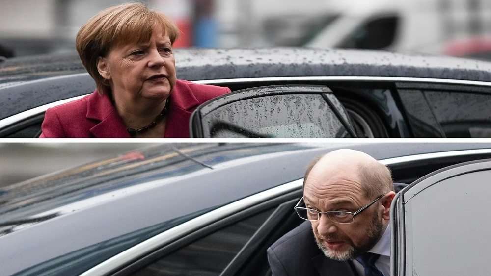 Angela Merkel y Martin Schulz