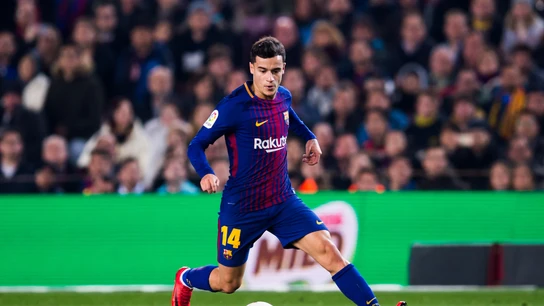 Coutinho, con el balón en el partido del Barcelona Coutinho, con el balón en el partido del Barcelona