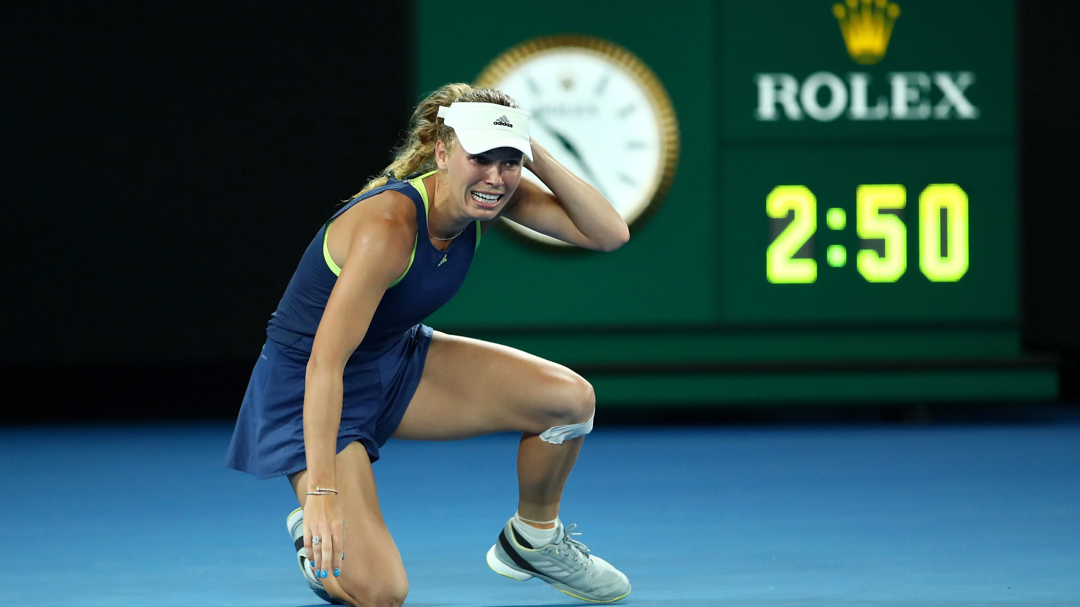 Caroline Wozniacki celebra su triunfo en el Open de Australia