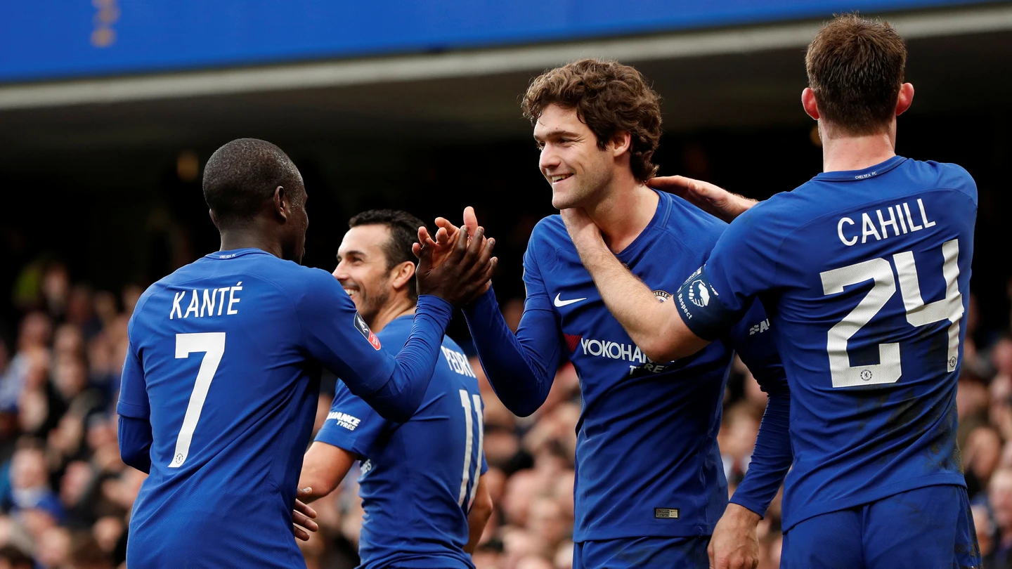 Marcos Alonso celebrando un gol Marcos Alonso celebrando un gol