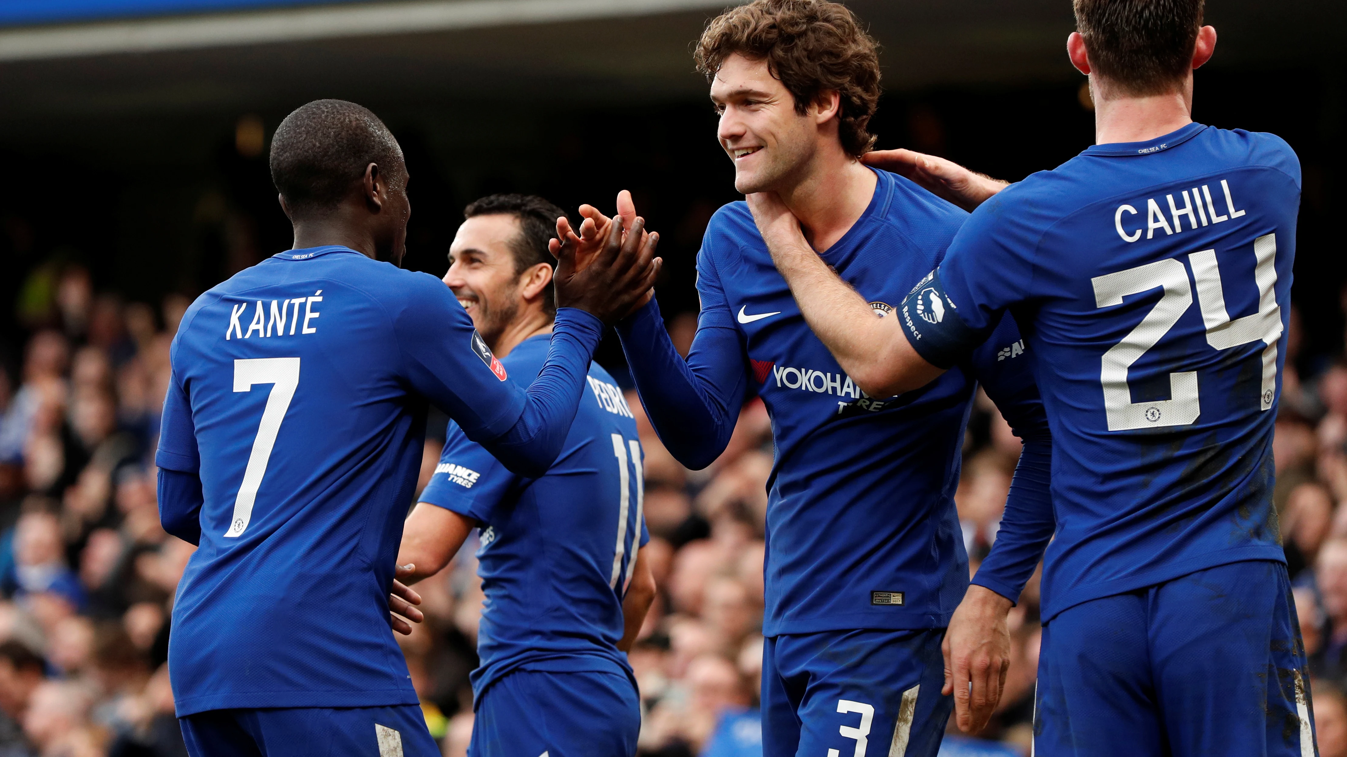 Marcos Alonso celebrando un gol Marcos Alonso celebrando un gol
