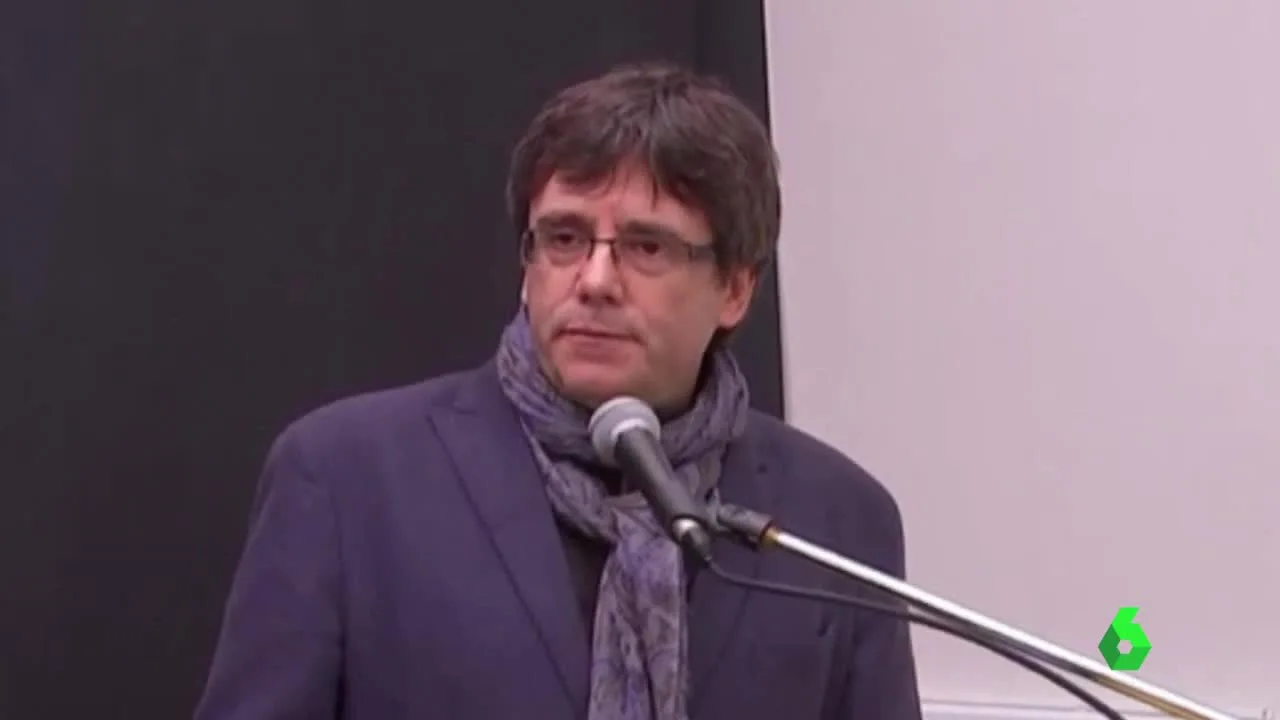 Carles Puigdemont en un acto en Bruselas