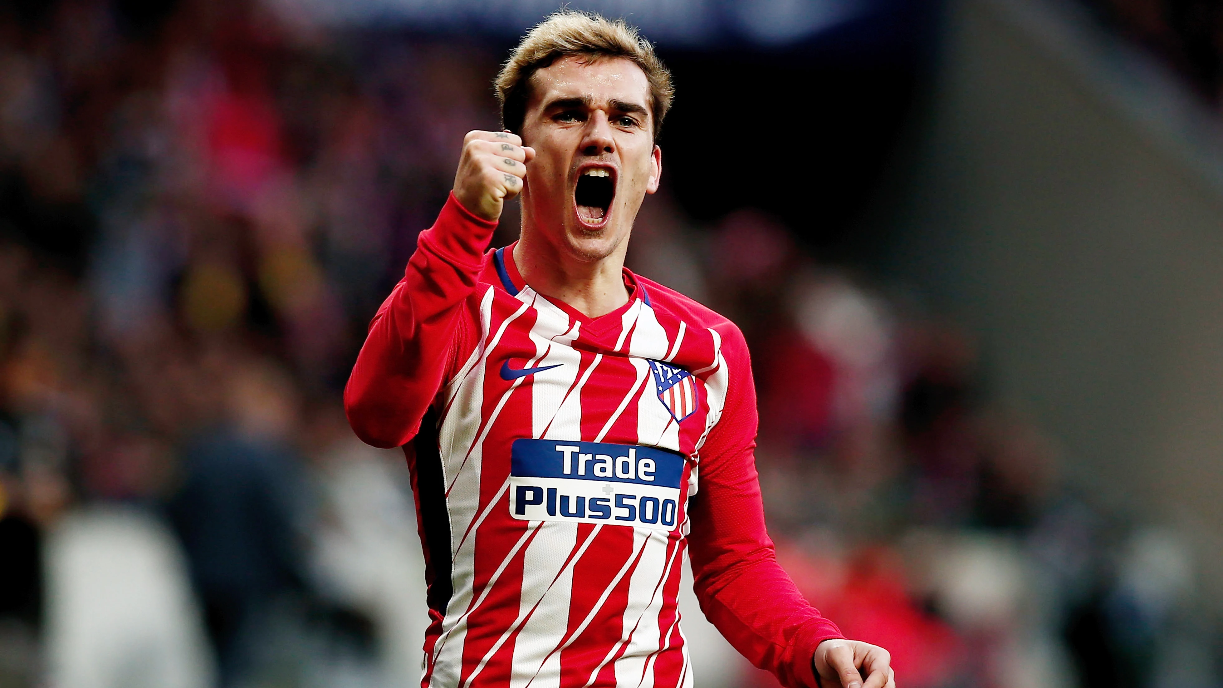 Griezmann celebra su gol con el Atlético de Madrid