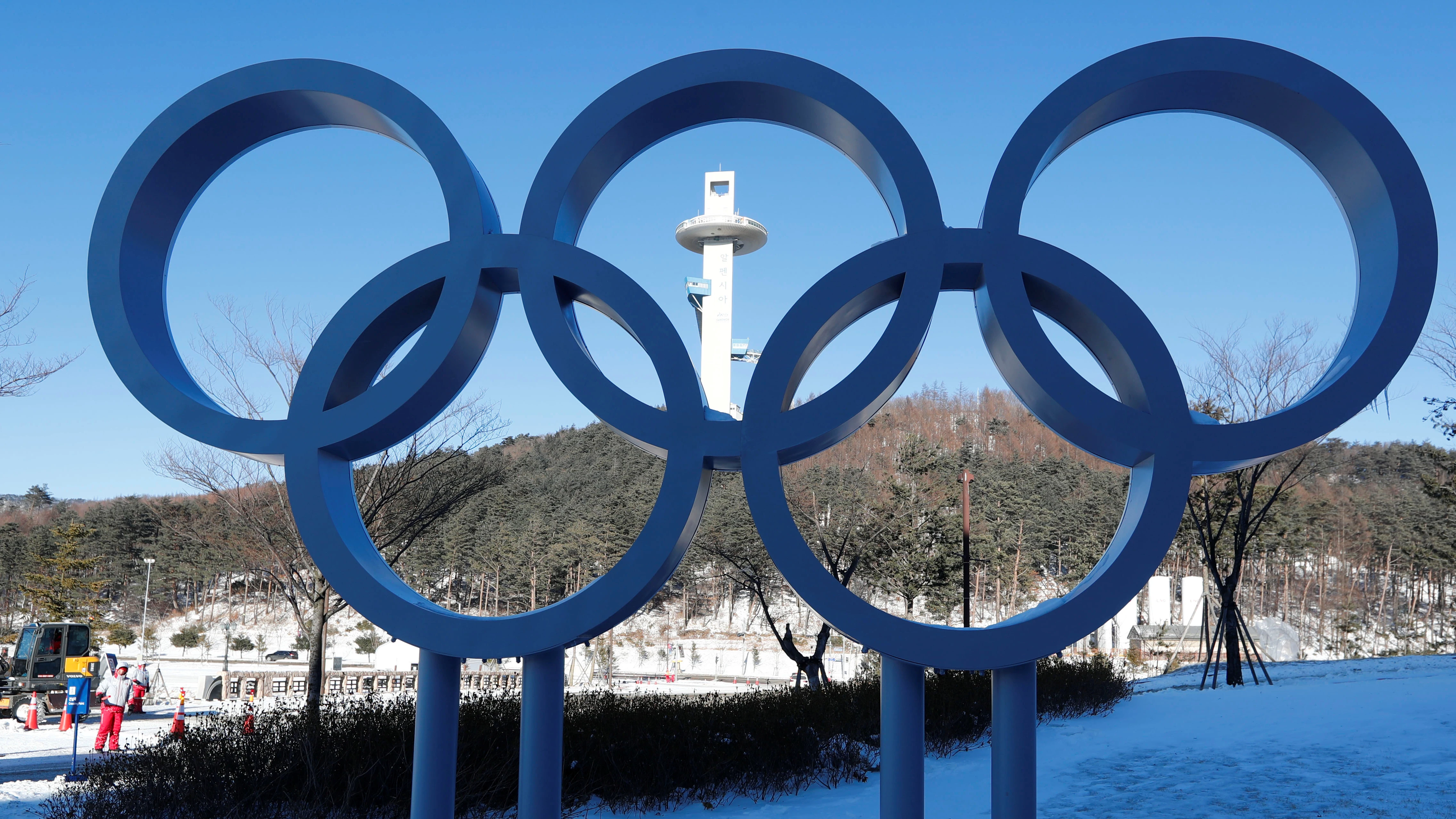 Los aros olímpicos, en Corea del Sur