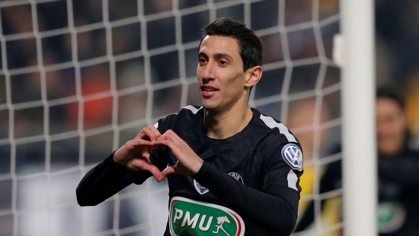 Di Mar&iacute;a celebra su gol con el PSG