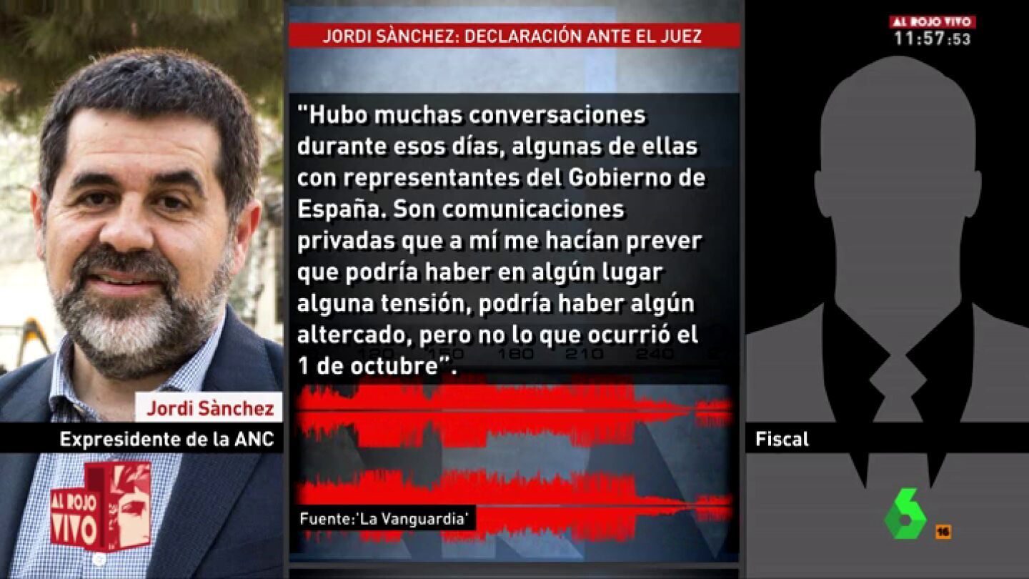 Jordi S&agrave;nchez, al juez Llarena: "Tengo mensajes con representantes del Gobierno que no hac&iacute;an prever lo que ocurri&oacute; el 1-O"