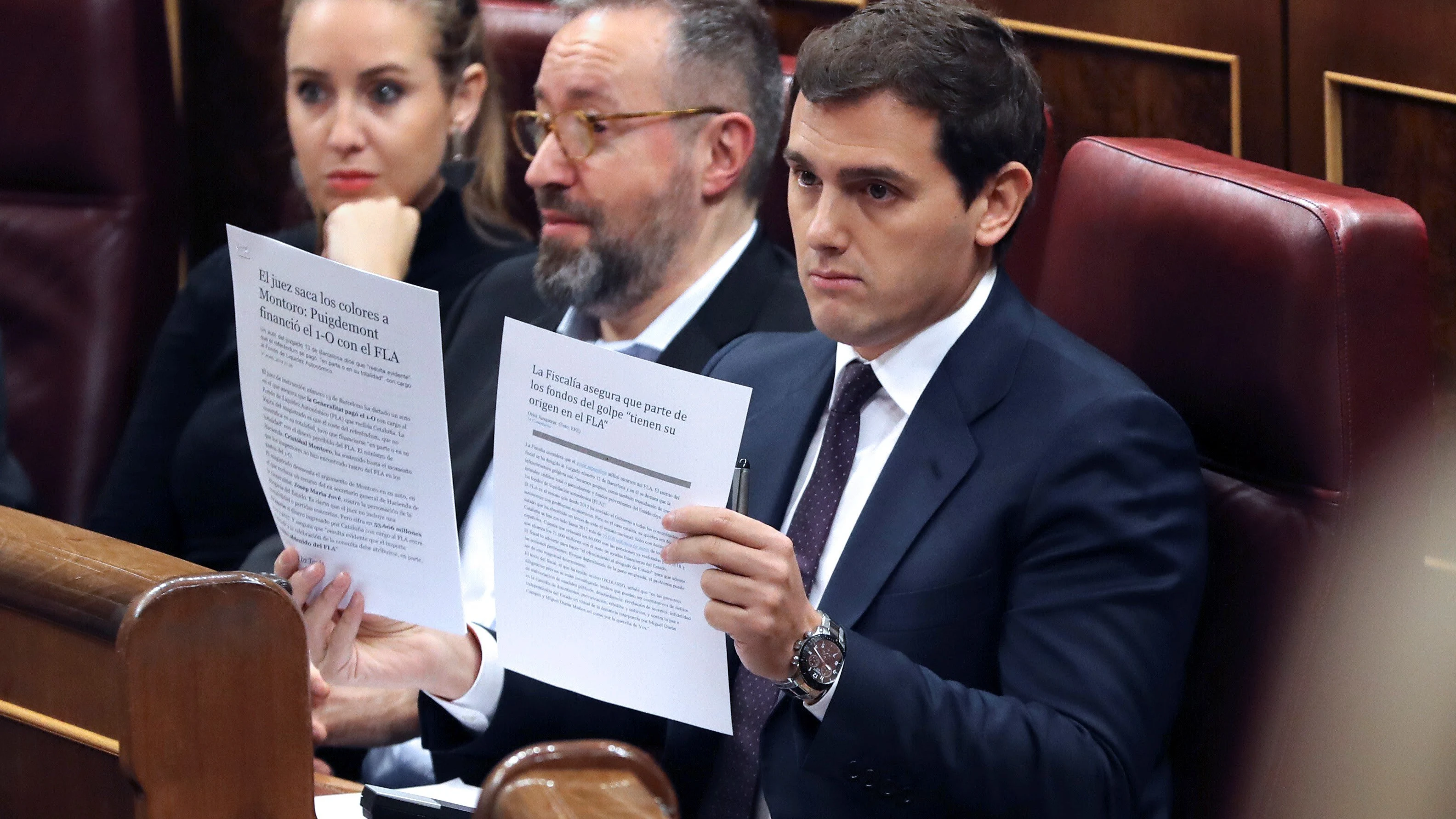 El líder de Ciudadanos, Albert Rivera, durante su intervención