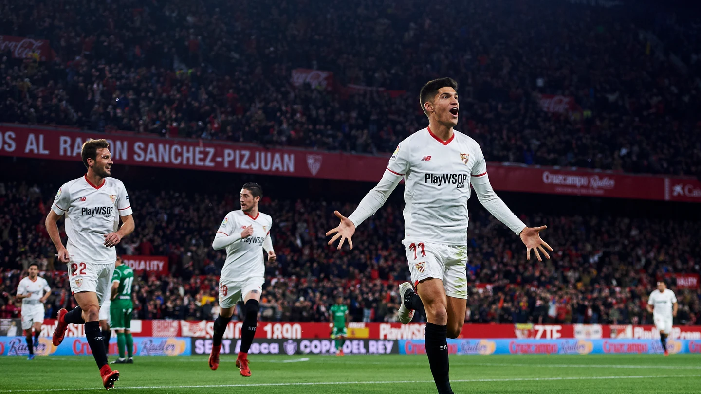Correa celebra su gol con el Sevilla Correa celebra su gol con el Sevilla