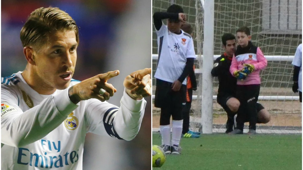 Sergio Ramos aplaude el gesto de un árbitro con un benjamín