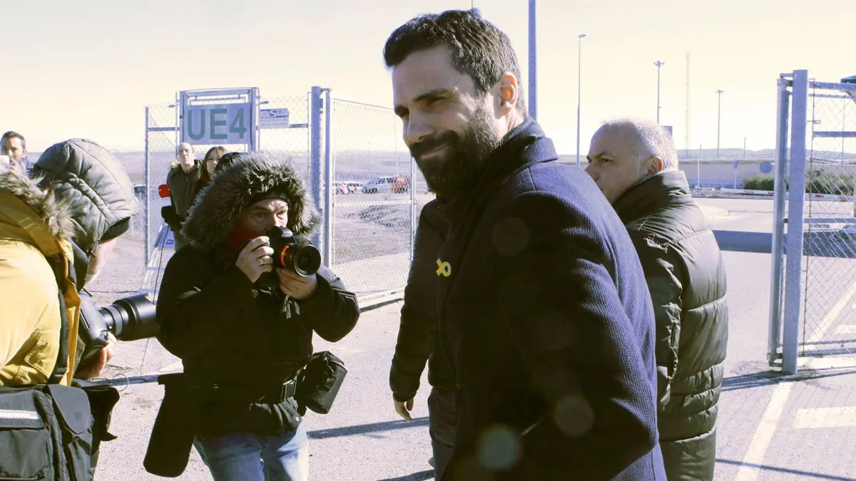 Roger Torrent a su salida de la prisión madrileña de Estremera