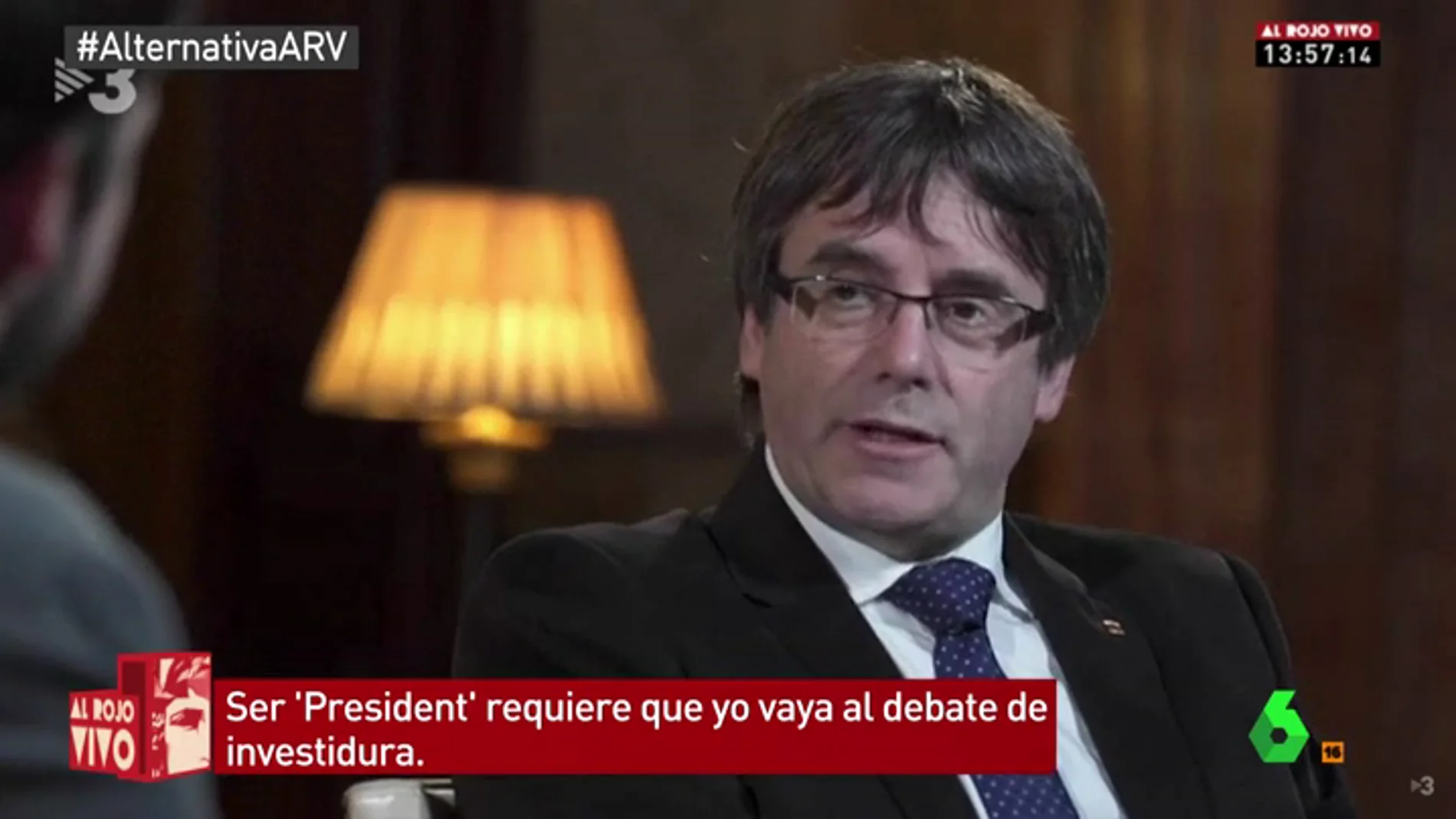 Carles Puigdemont, en una entrevista para ACN
