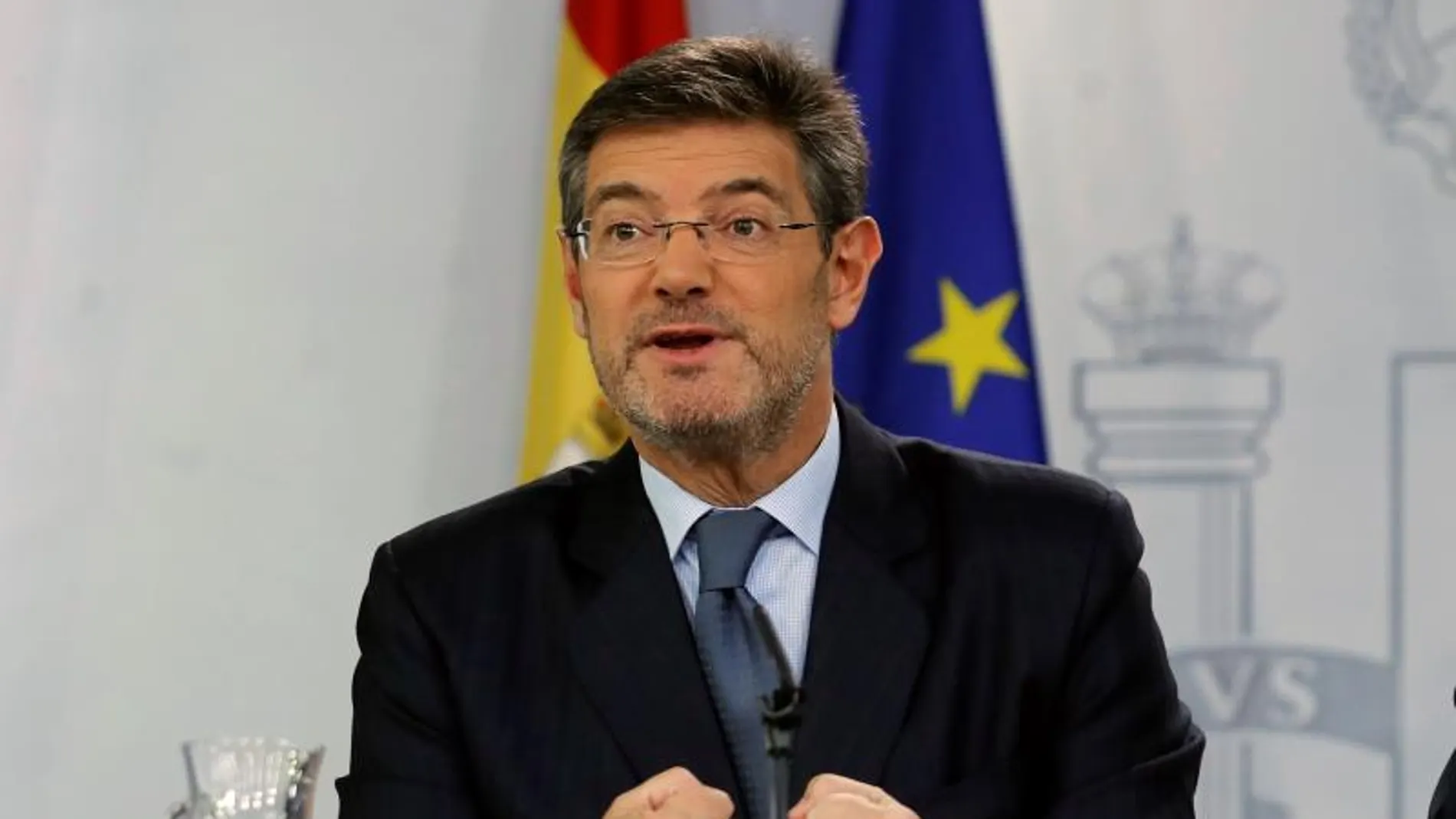 El ministro de Justicia, Rafael Catalá, durante una rueda de prensa
