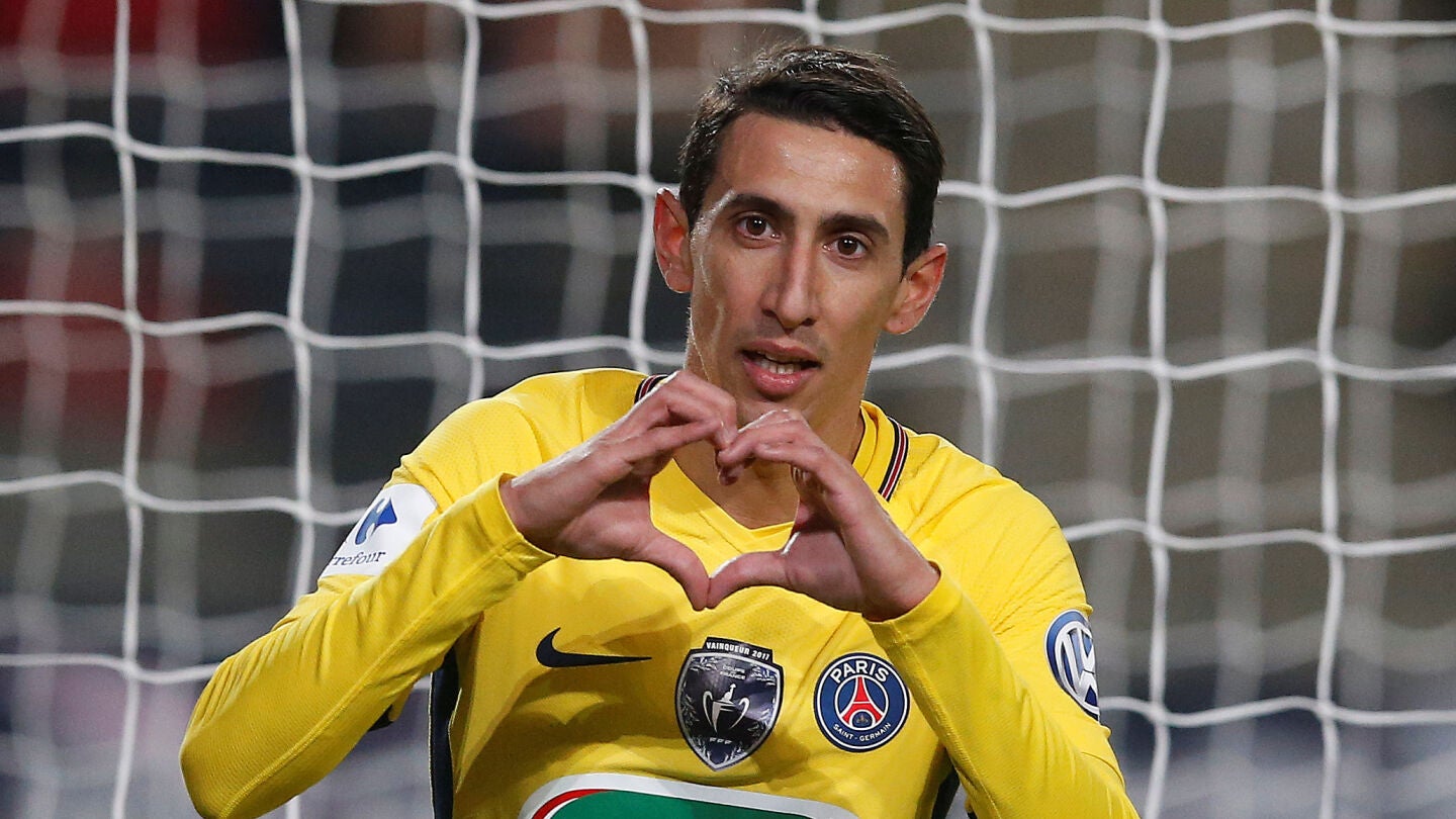 Di Mar&iacute;a celebra un gol con el PSG
