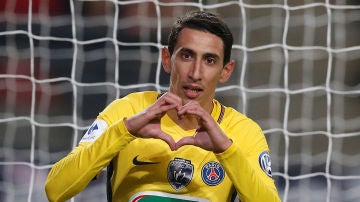 Di María celebra un gol con el PSG