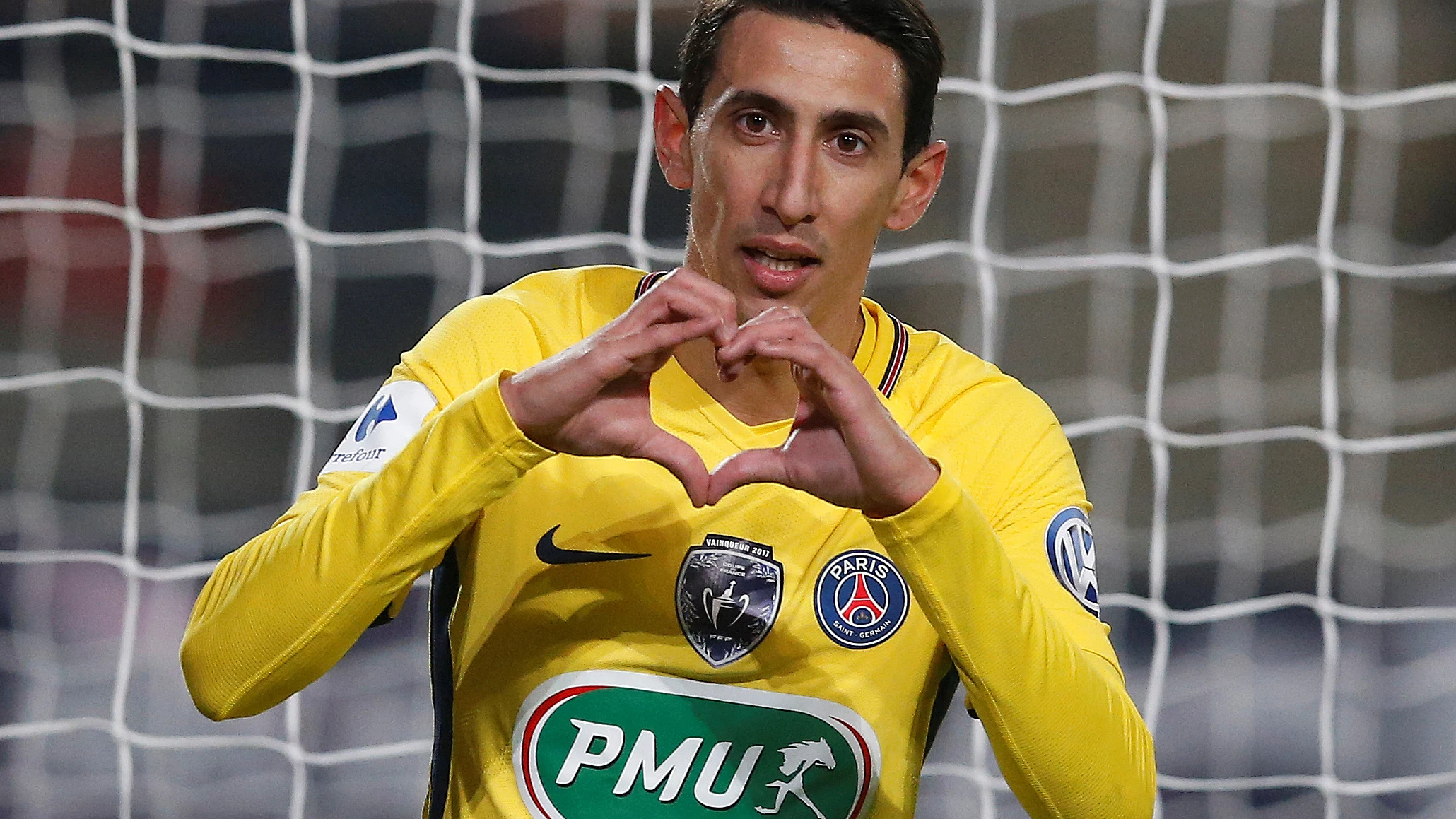 Di María celebra un gol con el PSG