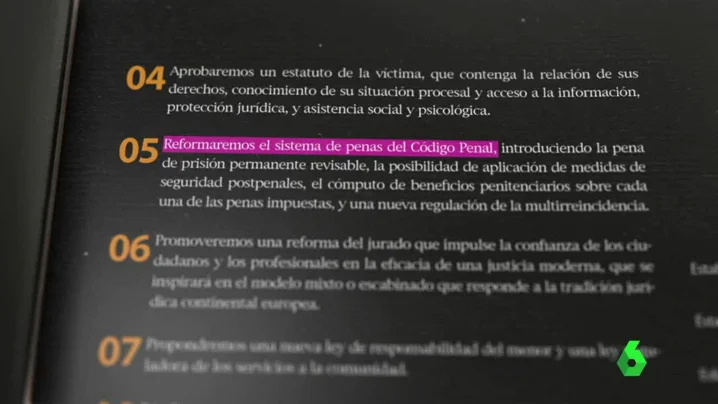 El PP prometió reformar el Código Penal en su programa electoral