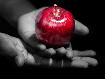 Tentación con una manzana Tentación con una manzana