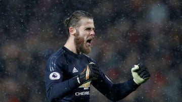 De Gea celebra un gol del Manchester United