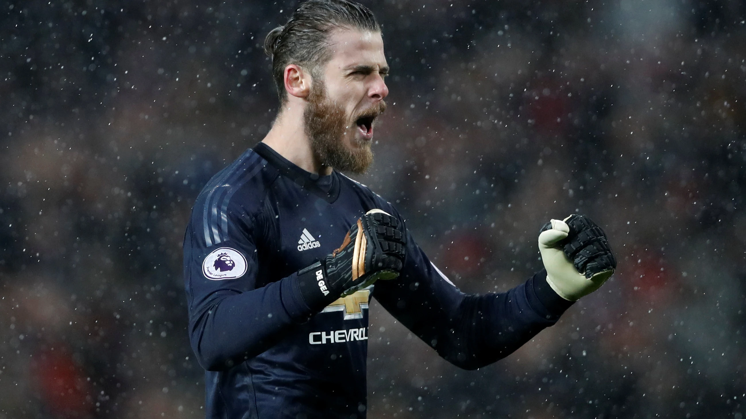 De Gea celebra un gol del Manchester United