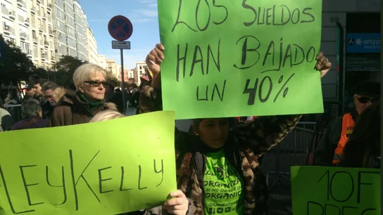 Una imagen de la manifestación en Barcelona Una imagen de la manifestación en Barcelona