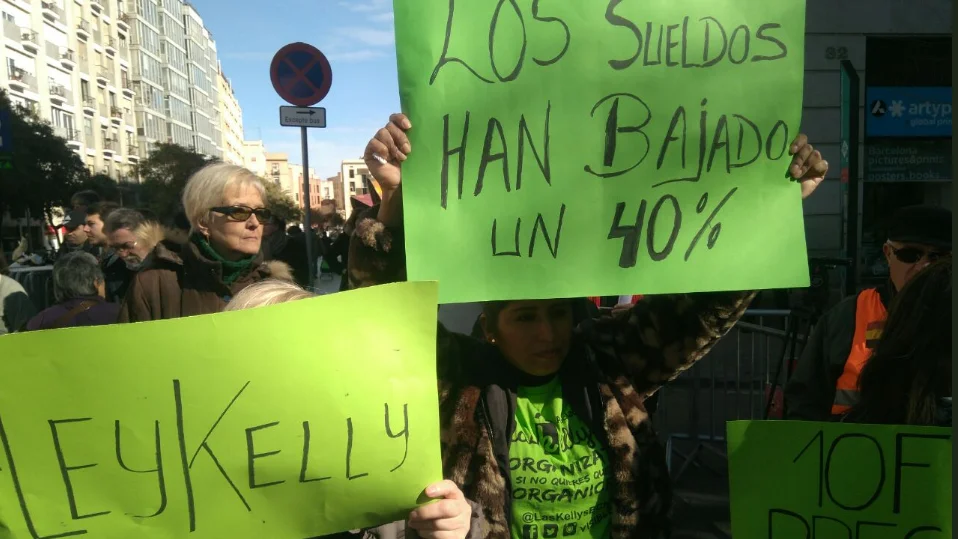 Una imagen de la manifestación en Barcelona