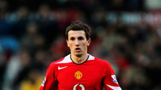 Liam Miller, durante un partido con el Manchester United