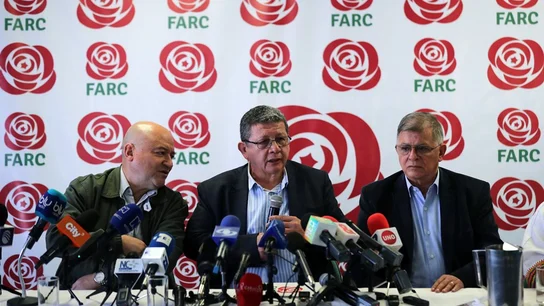 El director del partido Fuerza Alternativa Revolucionaria del Común (FARC), Jorge Torres Victoria, alias, Pablo Catatumbo, habla junto a Carlos Antonio Lozada y Rodrigo Granda El director del partido Fuerza Alternativa Revolucionaria del Común (FARC), Jorge Torres Victoria, alias, Pablo Catatumbo, habla junto a Carlos Antonio Lozada y Rodrigo Granda