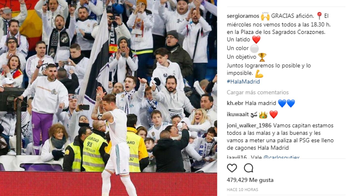 Sergio Ramos y su llamamiento a la afici&oacute;n