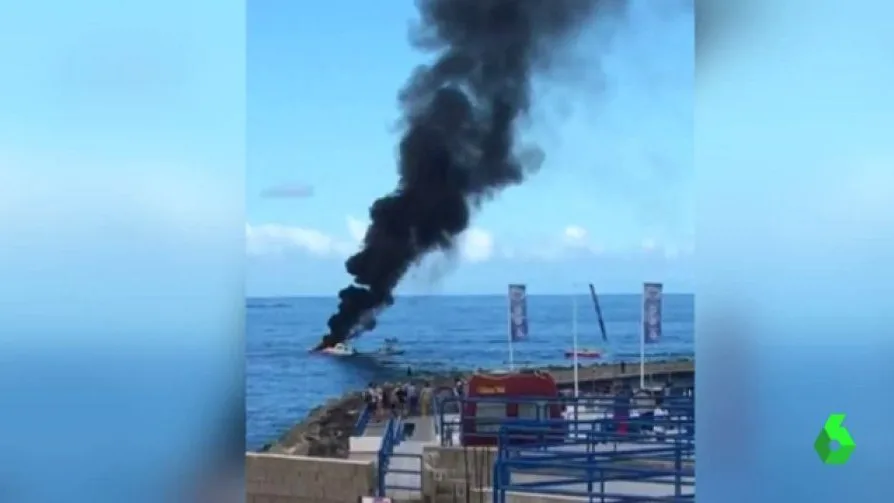 Explosión de un barco de recreo en Tenerife