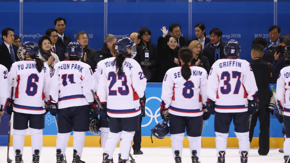 Las jugadoras de hockey de Corea