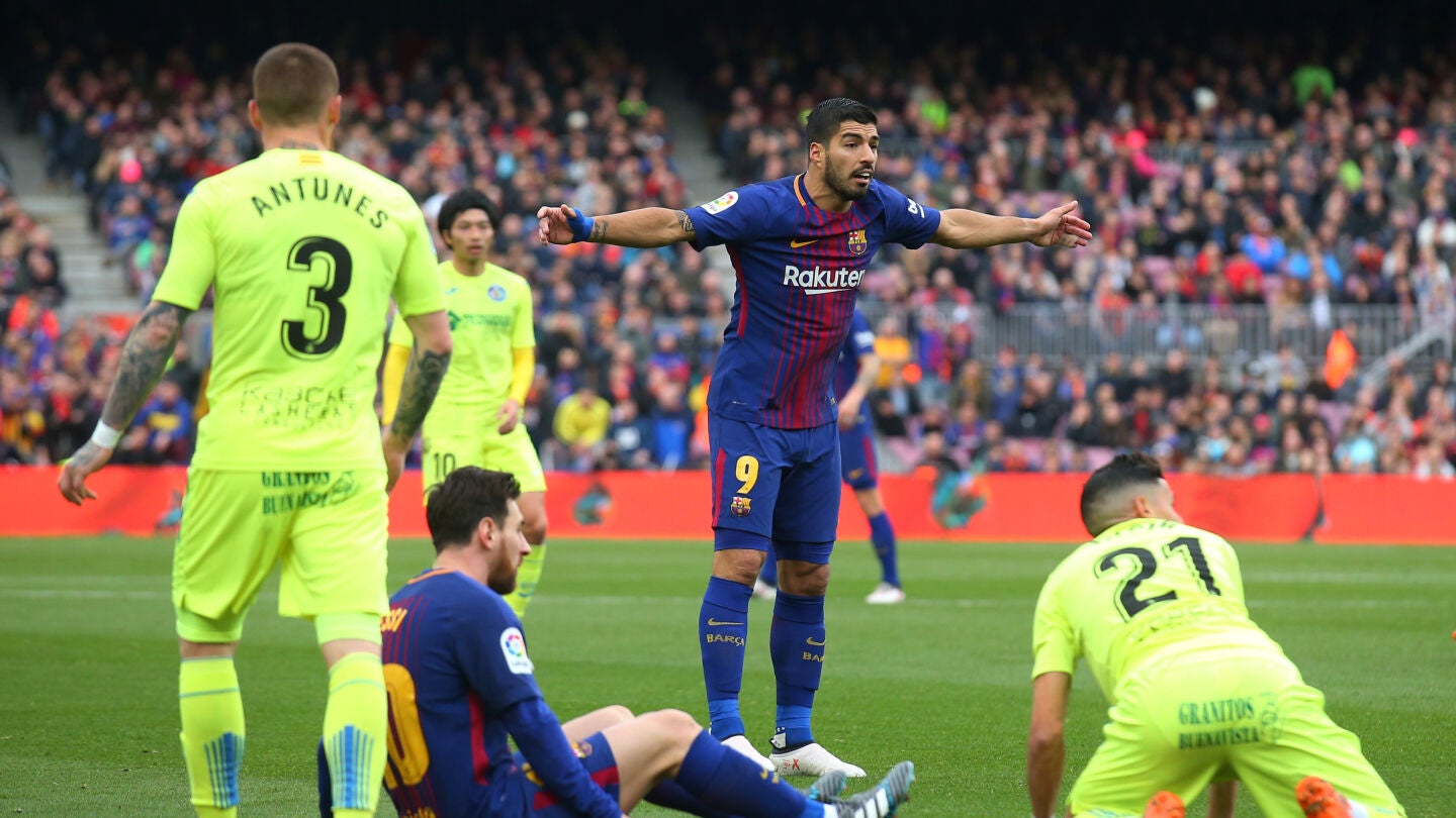 Luis Su&aacute;rez durante el encuentro ante el Getafe