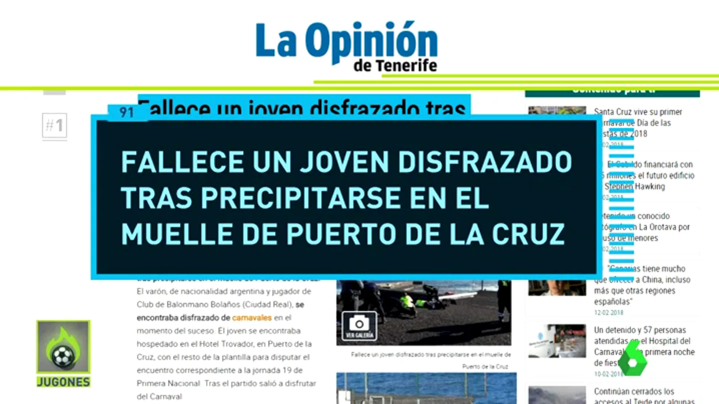 Investigan la muerte en extrañas circunstancias de un jugador de balonmano del Bolaños en Puerto de la Cruz Investigan la muerte en extrañas circunstancias de un jugador de balonmano del Bolaños en Puerto de la Cruz