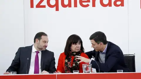 José Luis Ábalos, Cristina Narbona y Pedro Sánchez, en una imagen de archivo. José Luis Ábalos, Cristina Narbona y Pedro Sánchez, en una imagen de archivo.