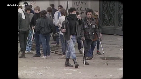 'El cojo manteca' en las marchas estudiantiles de 1987 'El cojo manteca' en las marchas estudiantiles de 1987