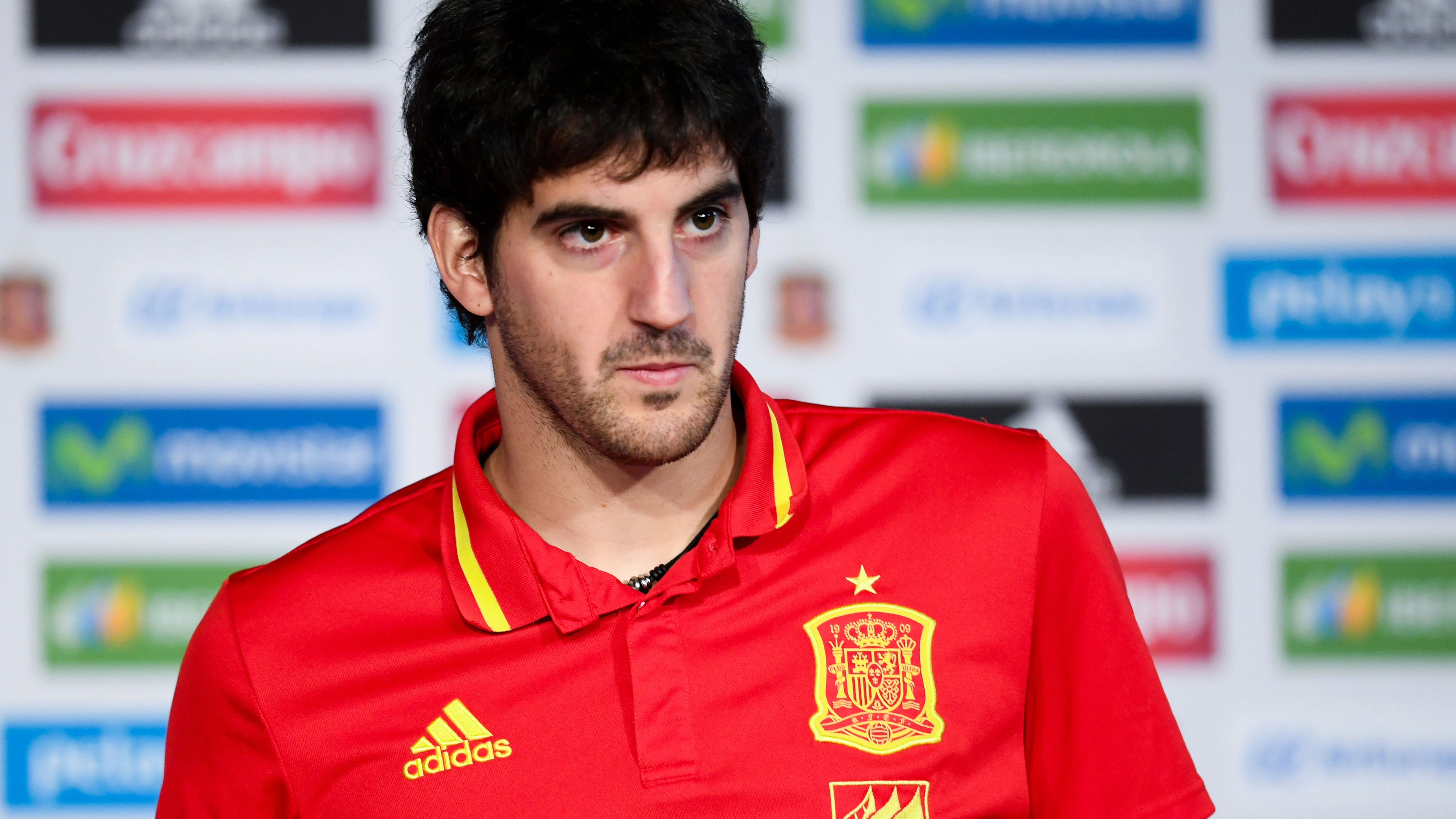 Mikel San José, en una concentración de la selección española