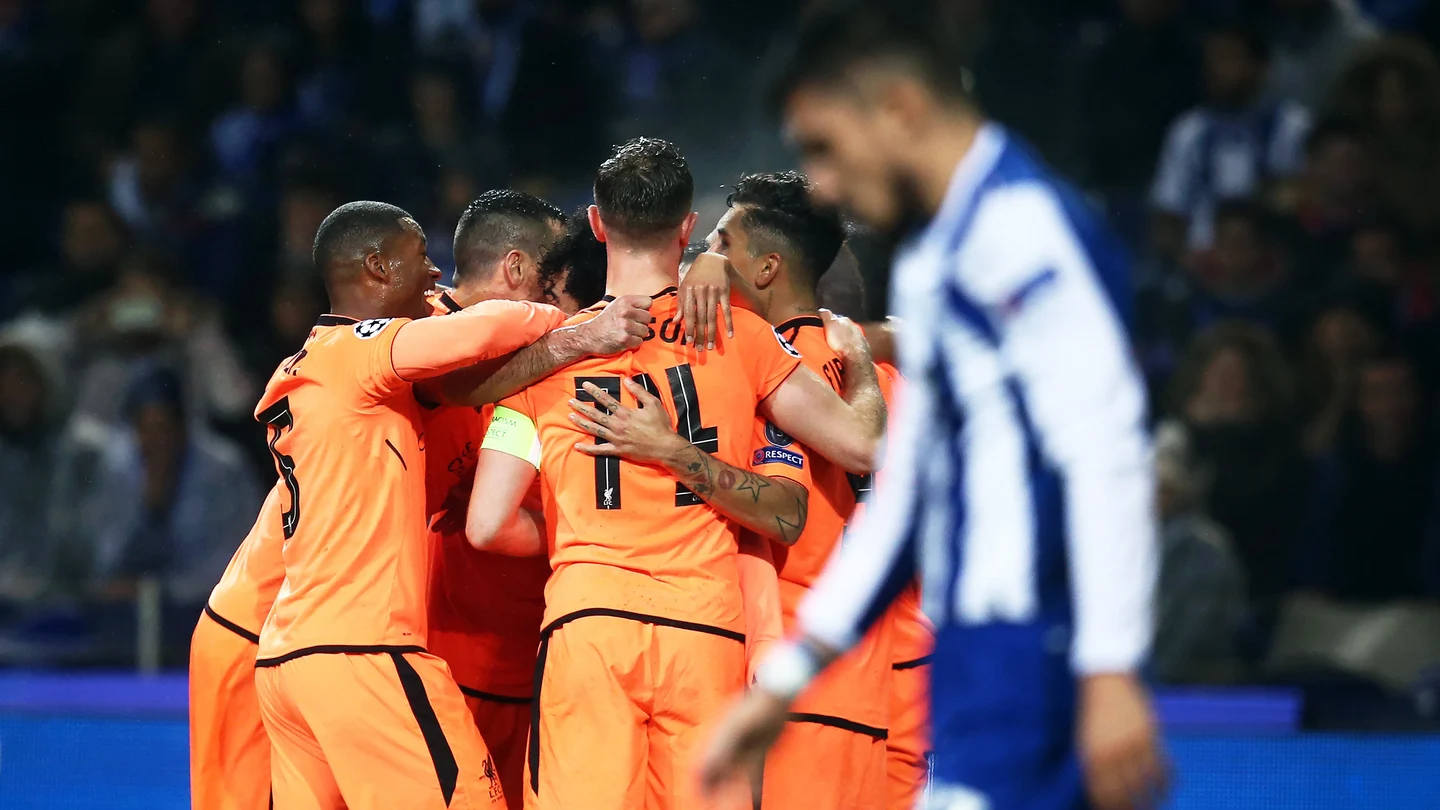 Los jugadores del Liverpool celebran un gol ante el Oporto Los jugadores del Liverpool celebran un gol ante el Oporto