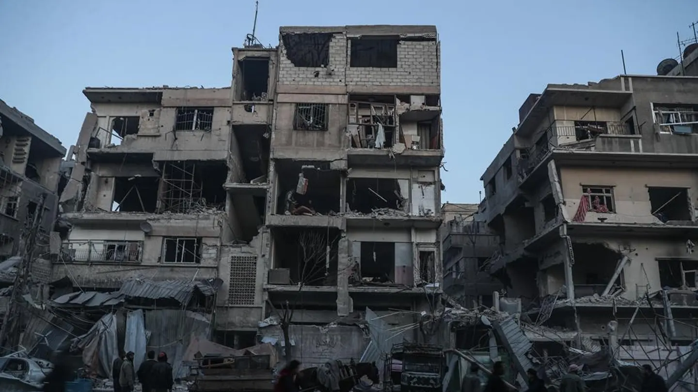 Edificio de Ghouta Oriental destruido por los bombardeos Edificio de Ghouta Oriental destruido por los bombardeos