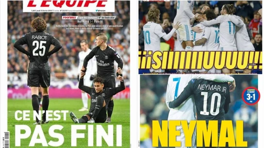 Las portadas de los medios tras el Madrid-PSG Las portadas de los medios tras el Madrid-PSG