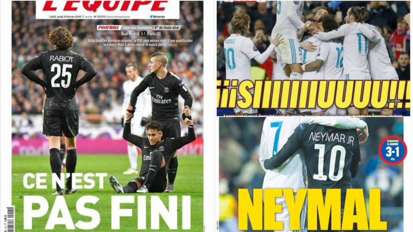 Las portadas de los medios tras el Madrid-PSG Las portadas de los medios tras el Madrid-PSG