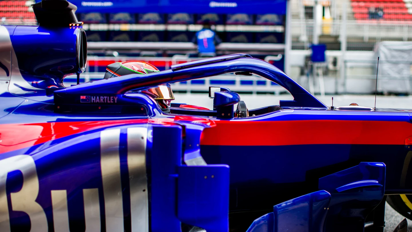 Hartley, durante los test en Barcelona Hartley, durante los test en Barcelona