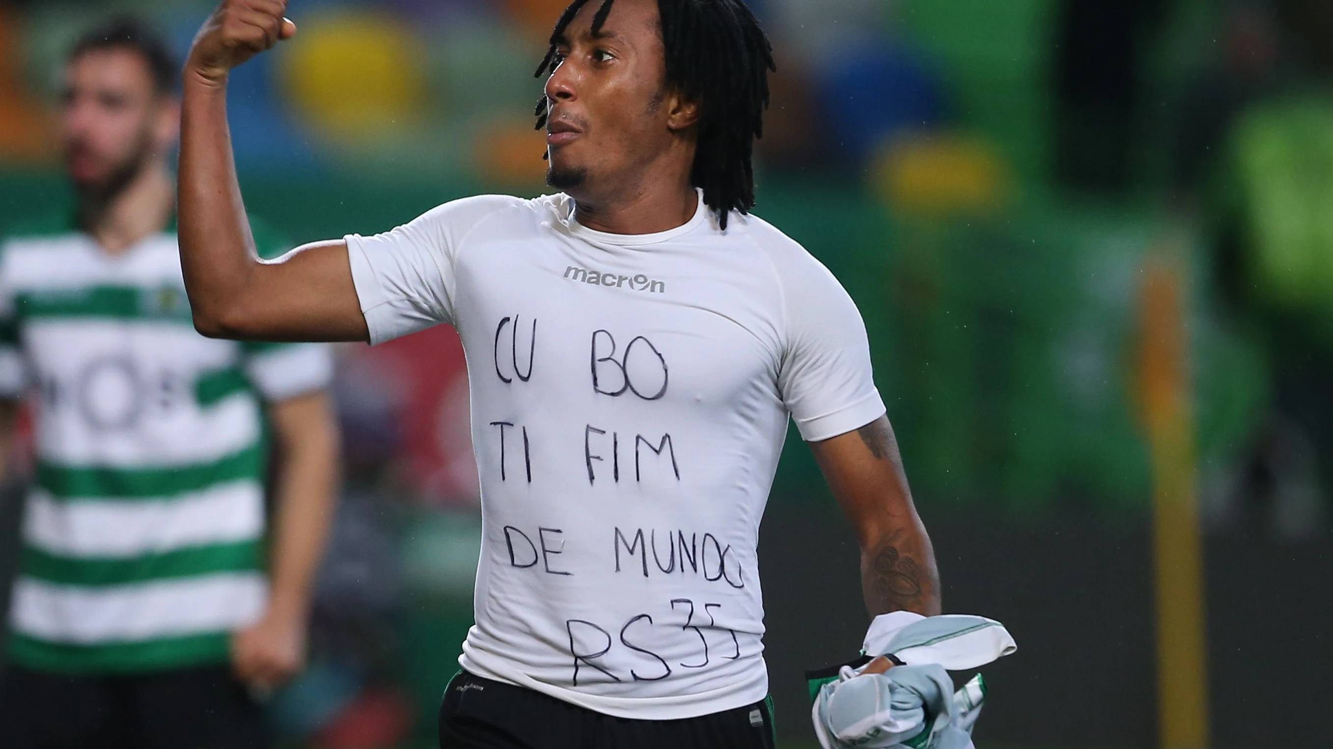 Gelson Martins, con la camiseta en apoyo a Semedo Gelson Martins, con la camiseta en apoyo a Semedo