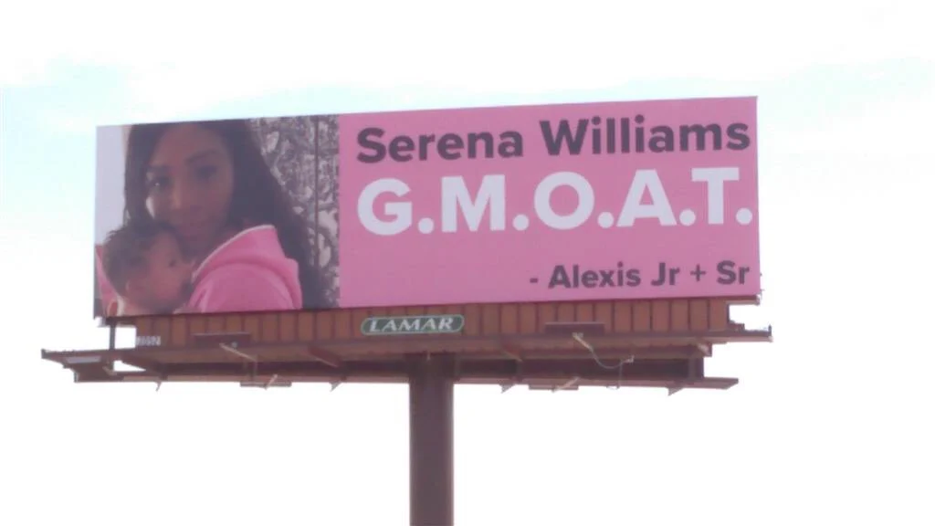 La valla publicitaria del marido de Serena Williams a su mujer La valla publicitaria del marido de Serena Williams a su mujer