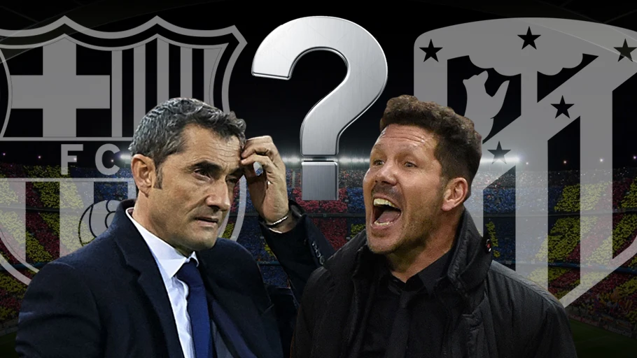 Valverde y Simeone, frente a frente en el Camp Nou Valverde y Simeone, frente a frente en el Camp Nou