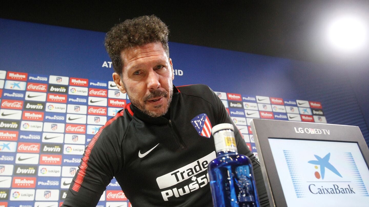 Simeone, antes de la rueda de prensa