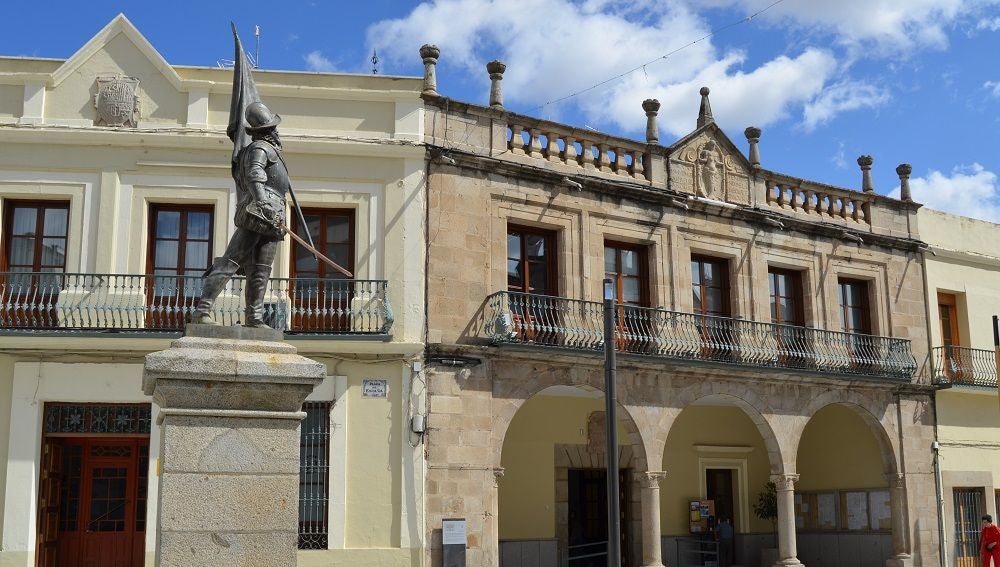 La fachada del Consistorio de Villanueva de la Serena, Badajoz