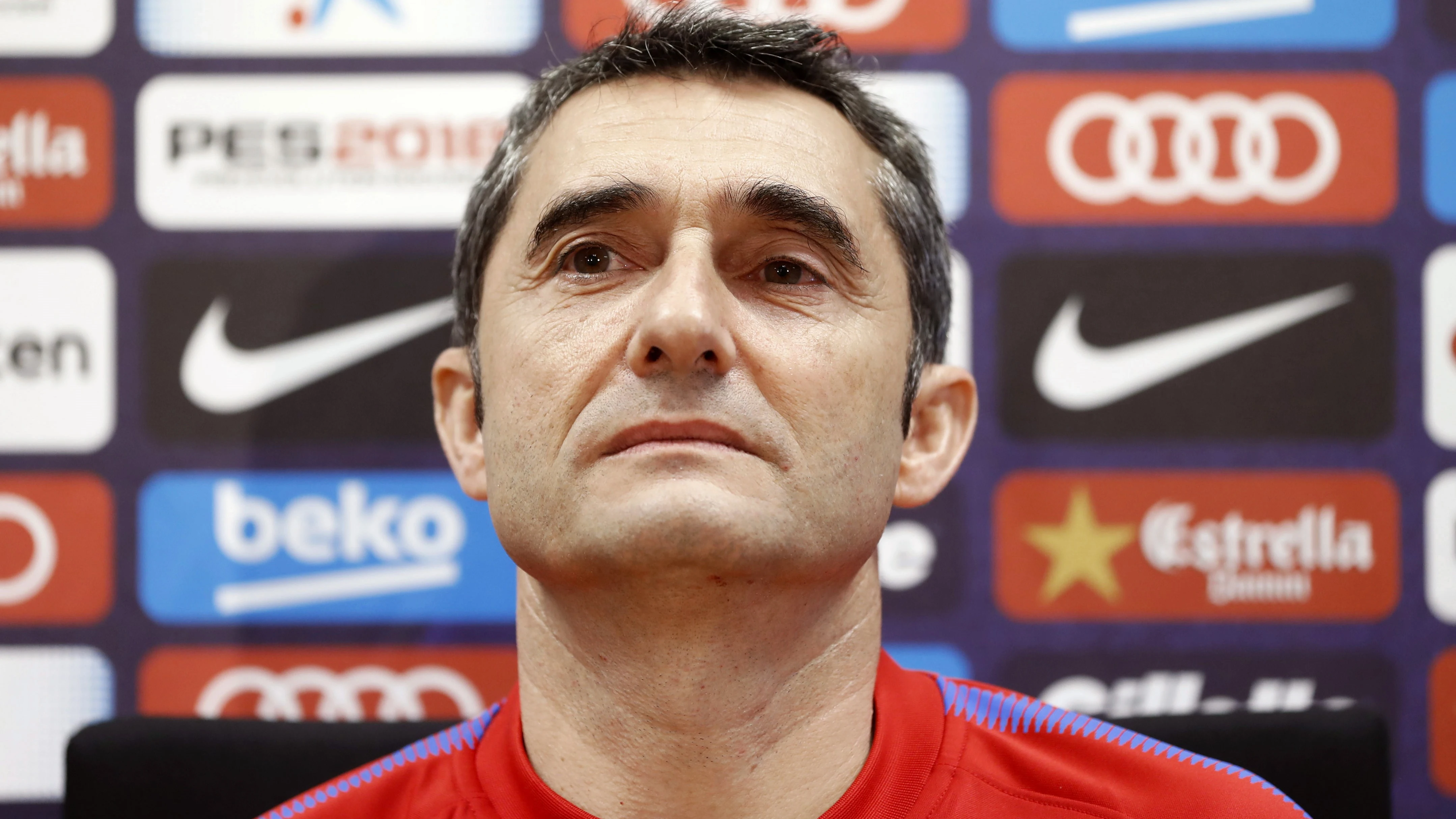 Valverde, durante la rueda de prensa