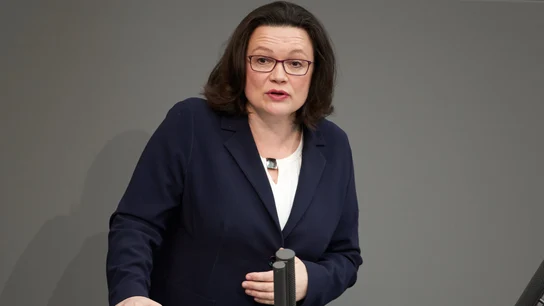 Andrea Nahles, presidenta del grupo parlamentario del Partido Socialdemócrata Alemán (SPD), Andrea Nahles, presidenta del grupo parlamentario del Partido Socialdemócrata Alemán (SPD),