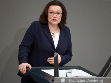 Andrea Nahles, presidenta del grupo parlamentario del Partido Socialdemócrata Alemán (SPD), Andrea Nahles, presidenta del grupo parlamentario del Partido Socialdemócrata Alemán (SPD),