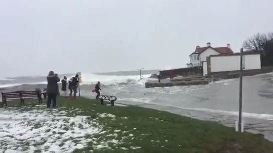 El angustioso rescate de una mujer que se puso a nadar en el mar pleno temporal El angustioso rescate de una mujer que se puso a nadar en el mar pleno temporal