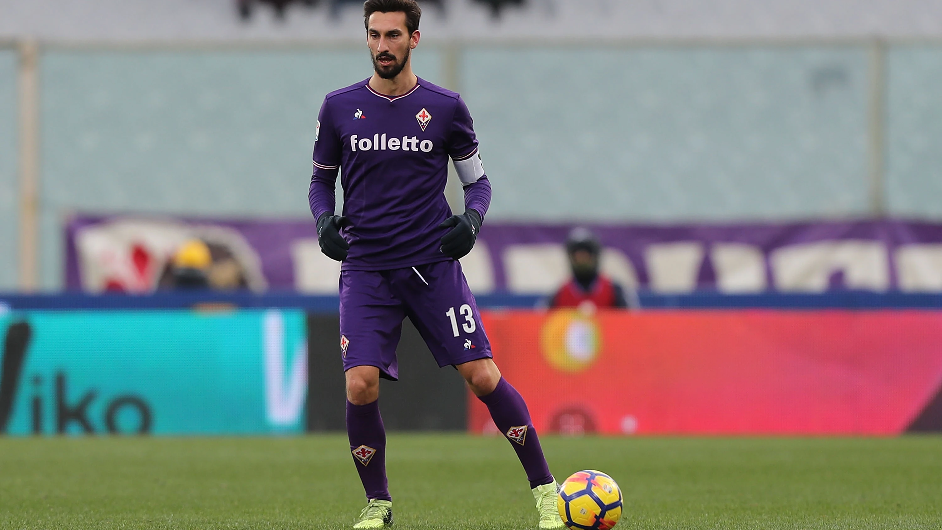 Davide Astori, durante un partido con la Fiorentina